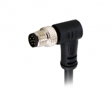 Cable Assembly, A Code - M8 8pins A code male right angle molded cable, unshielded, PVC, -10°C~+80°C, 26AWG 0.14mm²